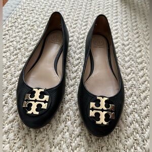 Tory Burch Black Leather Ballet Flats. Size 6.5